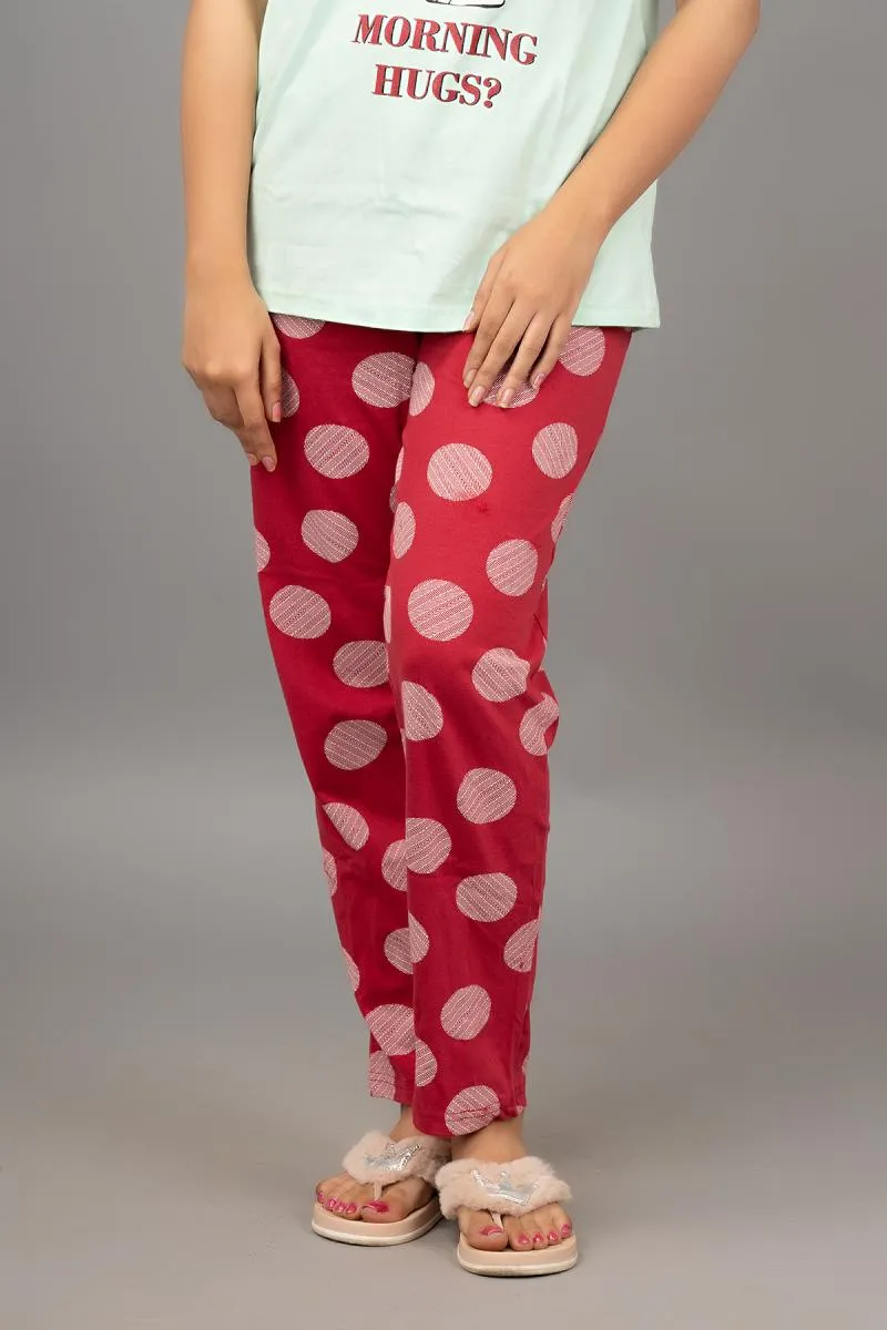 Cotton Printed Top With Pyjama Set for Women