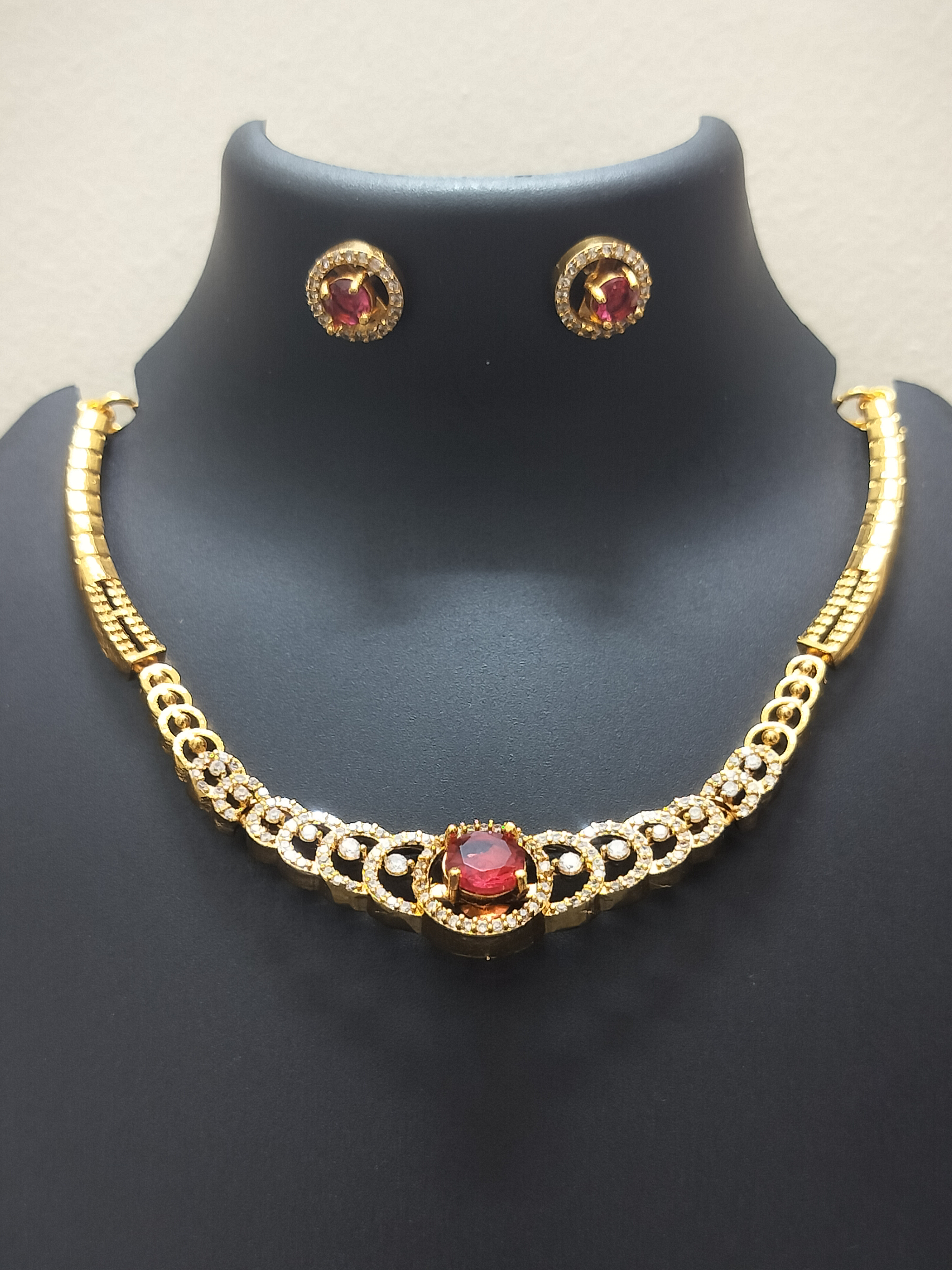 Elegant gold plated mutiple stone colour