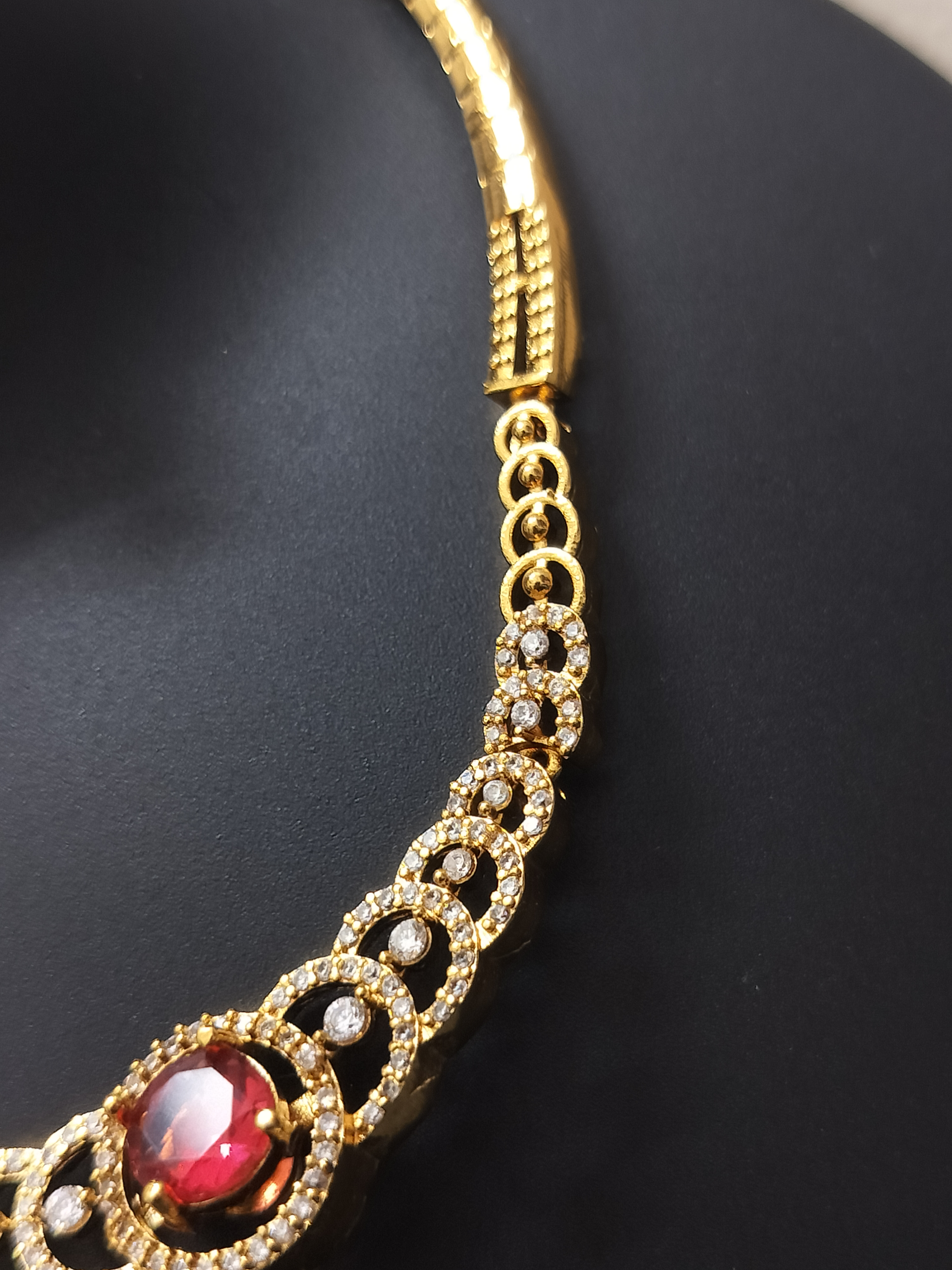 Elegant gold plated mutiple stone colour