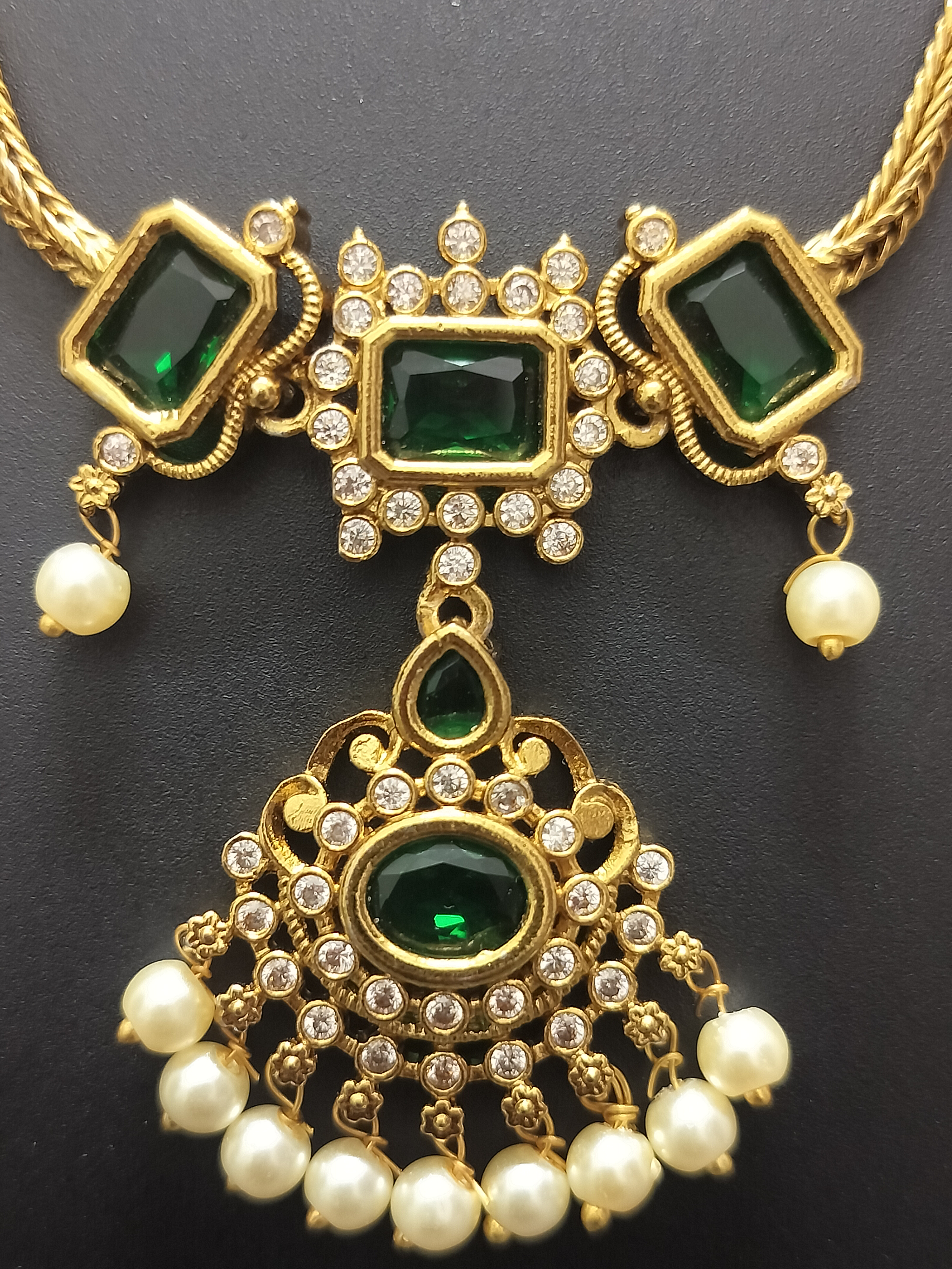 Heritage gold finish ruby pendants