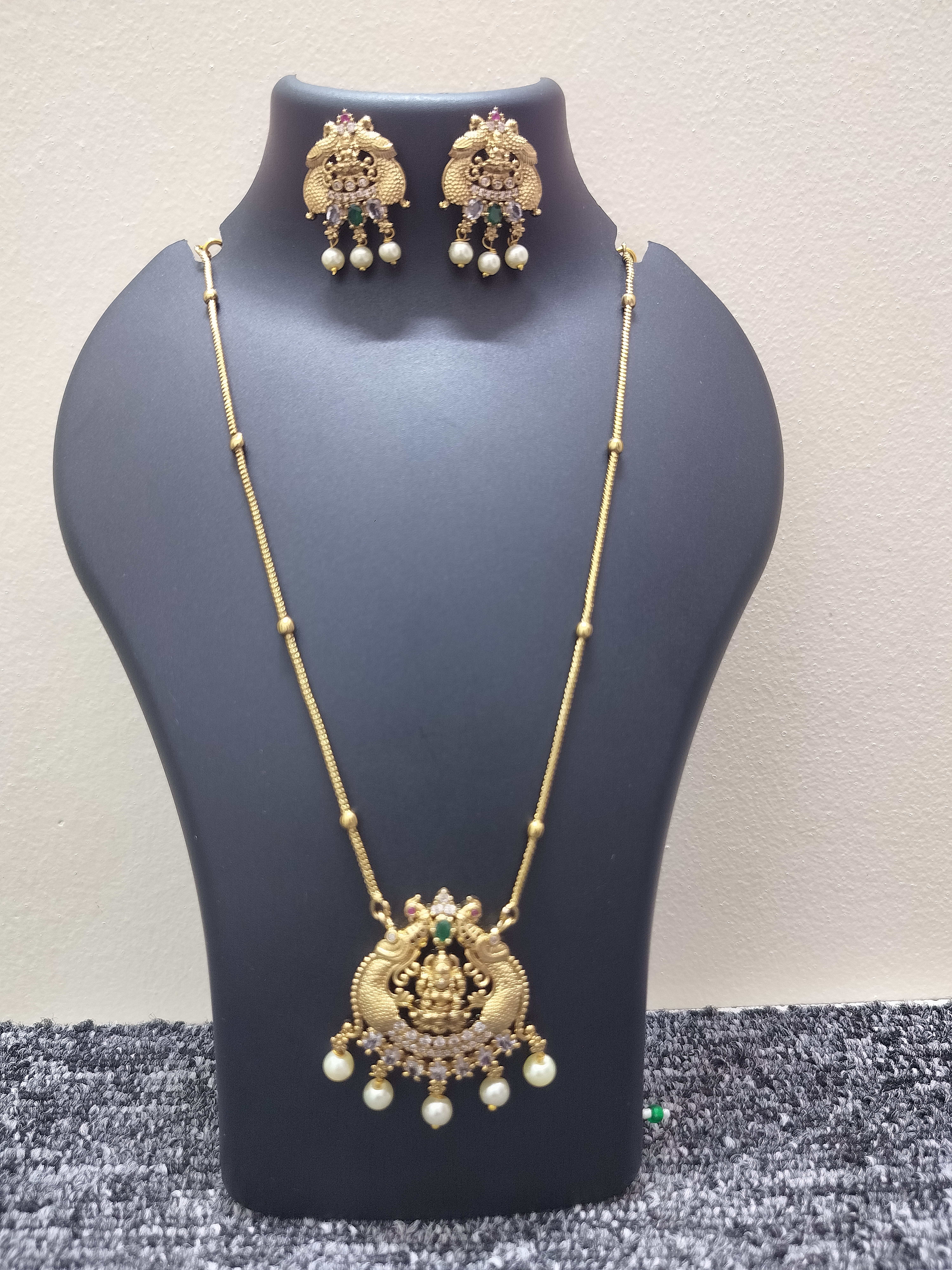 Traditional lakshmi elemphant temple pendant