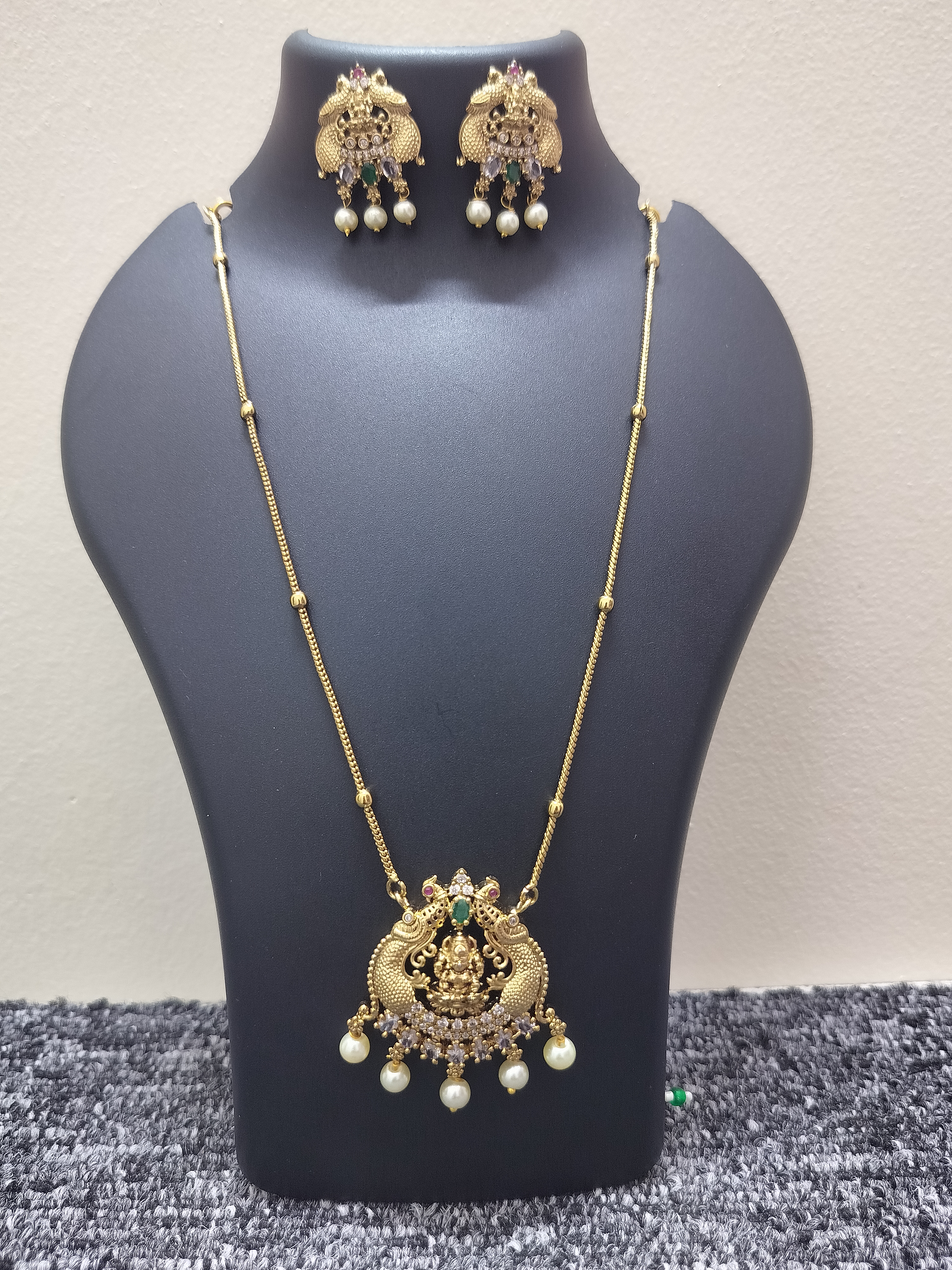 Traditional lakshmi elemphant temple pendant