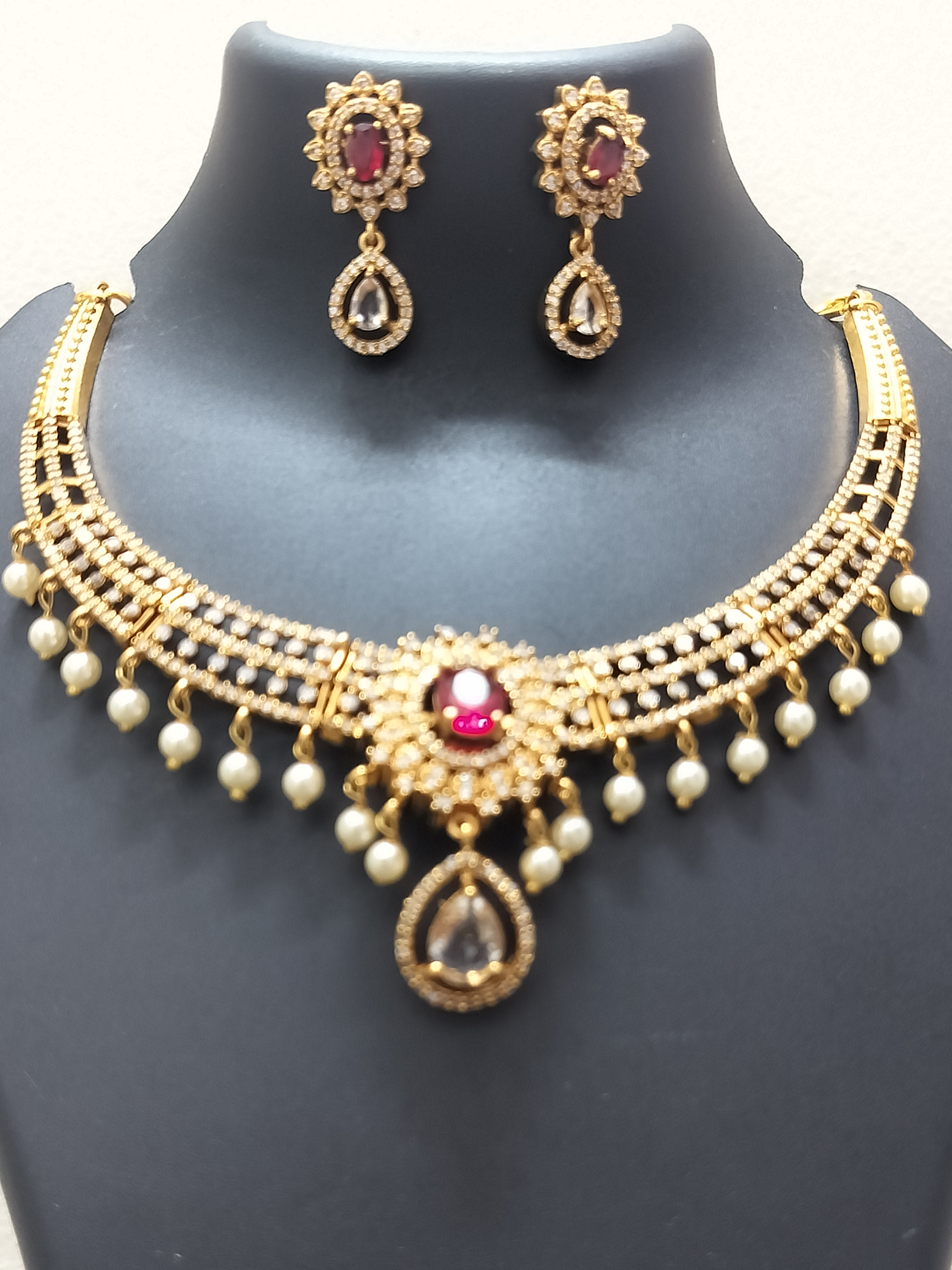 Antique gold plated mutiple stone colour