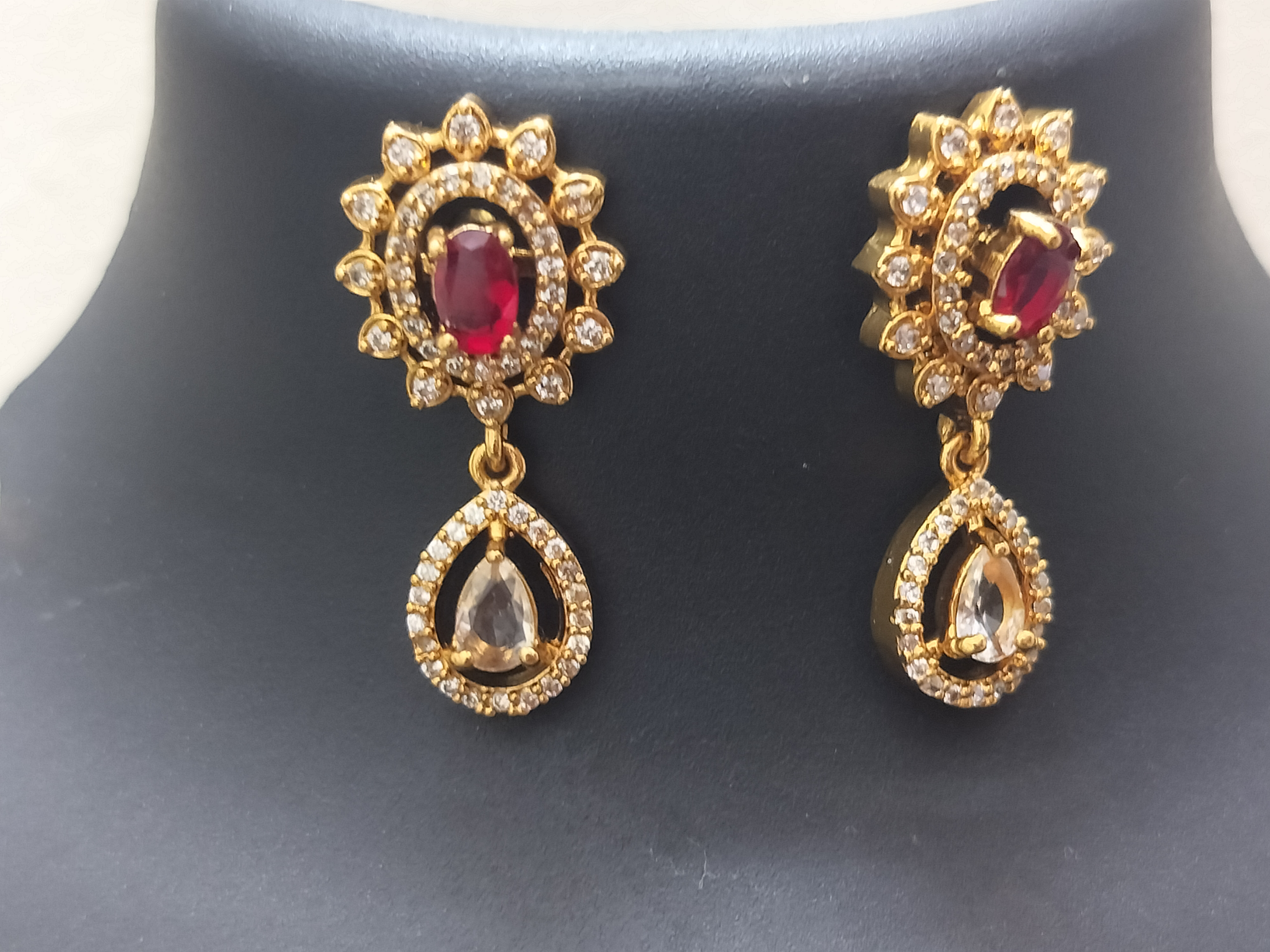 Antique gold plated mutiple stone colour