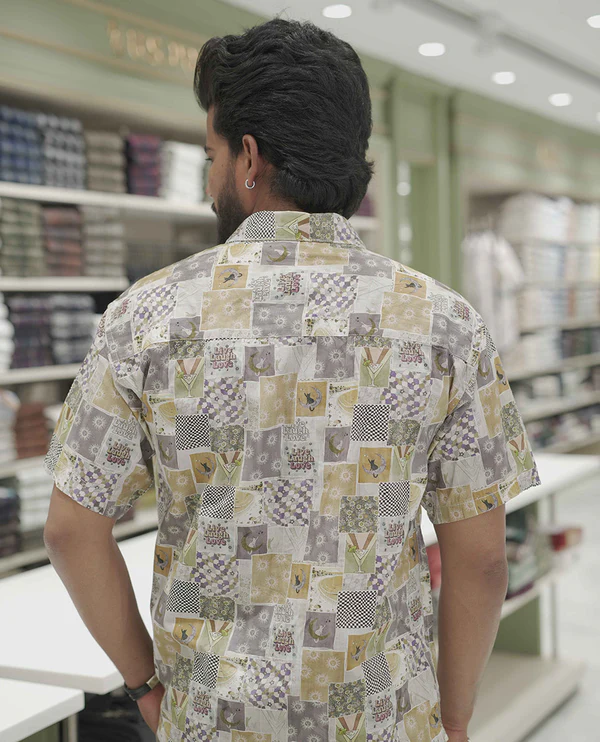 Multi-Color Cotton-Blended Casual Shirt
